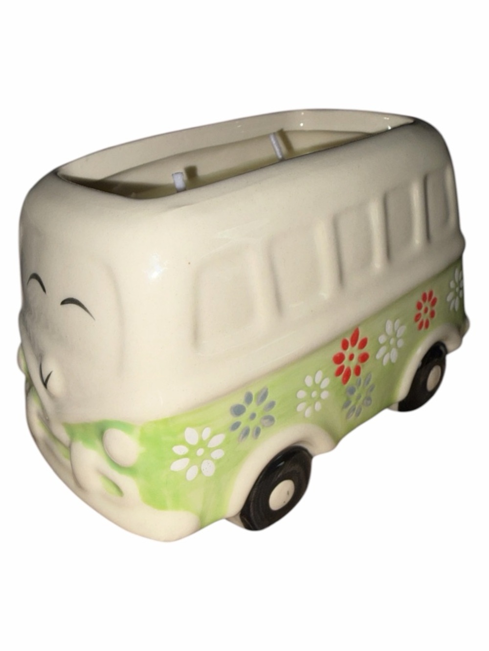 Ceramic Flower Bus 2 Wick Candle 7.05 oz Lemon Blossom & Summer Moss